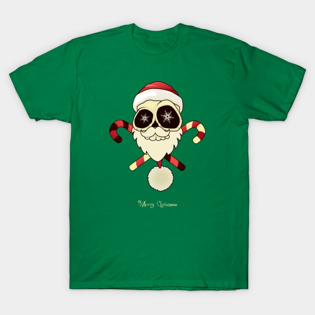 Santa skull T-Shirt by mangulica